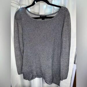 White House Black Market asymmetric metallic silver sweater size M‎